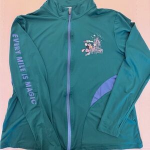 Run Disney Every Mile Is Magic Minnie Teal Zip Jacket Women’s XL Mickey Donald